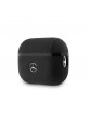 Mercedes AirPods Pro 2 Leather Case Metal Logo Black