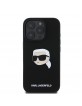 Karl Lagerfeld iPhone 16 Pro Hülle Case MagSafe Silikon Karl Head Schwarz