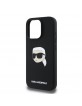 Karl Lagerfeld iPhone 16 Pro Hülle Case MagSafe Silikon Karl Head Schwarz