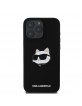 Karl Lagerfeld iPhone 16 Pro Max Case MagSafe Silicone Choupette Black