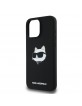 Karl Lagerfeld iPhone 16 Pro Max Hülle Case MagSafe Silikon Choupette Schwarz. 