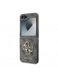 Guess Samsung Z Flip 6 Hülle Case 4G Logo Big Metal Braun