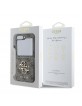 Guess Samsung Z Flip 6 Hülle Case 4G Logo Big Metal Braun
