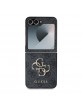 Guess Samsung Z Flip 6 Hülle Case 4G Logo Big Metal Grau