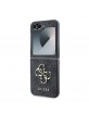 Guess Samsung Z Flip 6 Hülle Case 4G Logo Big Metal Grau