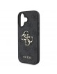 Guess iPhone 16 Plus Hülle Case Big Metal Logo 4G Grau