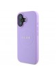 Guess iPhone 16 Plus Case Grained Classic Logo MagSafe Purple