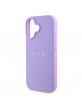 Guess iPhone 16 Plus Case Grained Classic Logo MagSafe Purple