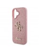 Guess iPhone 16 Hülle Case Fixed Glitter 4G Rosa Pink