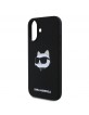 Karl Lagerfeld iPhone 16 Case MagSafe Silicone Choupette Black