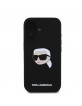 Karl Lagerfeld iPhone 16 Hülle Case MagSafe Silikon Karl Head Schwarz