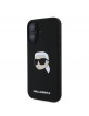 Karl Lagerfeld iPhone 16 Hülle Case MagSafe Silikon Karl Head Schwarz