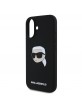 Karl Lagerfeld iPhone 16 Case MagSafe Silicone Karl Head Black