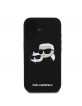 Karl Lagerfeld iPhone 16 Hülle Case Silikon Double Heads MagSafe Schwarz