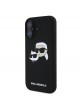 Karl Lagerfeld iPhone 16 Hülle Case Silikon Double Heads MagSafe Schwarz