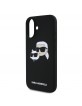 Karl Lagerfeld iPhone 16 Case Silicone Double Heads MagSafe Black