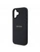 Guess iPhone 16 Plus Hülle Case MagSafe Grained Schwarz