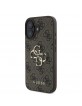 Guess iPhone 16 Case Big Metal Logo 4G Brown