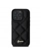 Guess iPhone 16 Pro Max Hülle Case Leather Quilted Schwarz