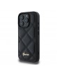 Guess iPhone 16 Pro Max Hülle Case Leather Quilted Schwarz