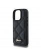 Guess iPhone 16 Pro Max Hülle Case Leather Quilted Schwarz