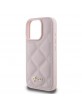 Guess iPhone 16 Pro Max Hülle Case Leather Quilted Rosa Pink