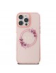 Guess iPhone 16 Pro Hülle Case MagSafe Flowers Ring Rosa Pink