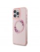 Guess iPhone 16 Pro Case MagSafe Flowers Ring Pink