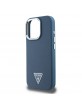 Guess iPhone 16 Pro Case MagSafe Grained Triangle Logo Blue