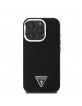 Guess iPhone 16 Pro Case MagSafe Grained Triangle Logo Black