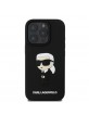 Karl Lagerfeld iPhone 16 Pro Case 3D Rubber Ikonik Black