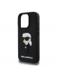 Karl Lagerfeld iPhone 16 Pro Hülle Case 3D Rubber Ikonik Schwarz