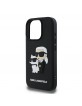 Karl Lagerfeld iPhone 16 Pro Hülle Case Saffiano Karl Choupette Schwarz