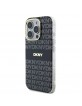 DKNY iPhone 16 Pro Case Magsafe Repeat Pattern Tonal Stripe Black