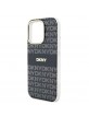 DKNY iPhone 16 Pro Case Magsafe Repeat Pattern Tonal Stripe Black