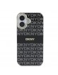 DKNY iPhone 16 Case Magsafe Repeat Pattern Tonal Stripe Black