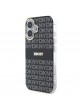 DKNY iPhone 16 Case Magsafe Repeat Pattern Tonal Stripe Black