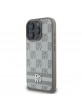 DKNY iPhone 16 Pro Max Case Leather Checkered Pattern and Stripe Beige