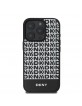 DKNY iPhone 16 Pro Max Case MagSafe Leather Repeat Stripe Black