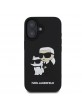 Karl Lagerfeld iPhone 16 Plus Hülle Case 3D Rubber Karl Choupette Schwarz