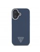 Guess iPhone 16 Case MagSafe Grained Triangle Logo Blue