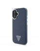 Guess iPhone 16 Case MagSafe Grained Triangle Logo Blue