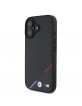 BMW iPhone 16 Hülle Case MagSafe M Carbon Tricolor Stripe Schwarz