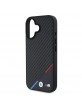 BMW iPhone 16 Case MagSafe M Carbon Tricolor Stripe Black