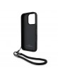 BMW iPhone 16 Pro Case Genuine Leather Signature Strap Black