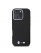 BMW iPhone 16 Pro Case M Kevlar Metal Logo Black