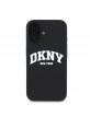 DKNY iPhone 16 Case MagSafe Silicone Arch Logo Black