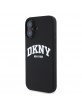 DKNY iPhone 16 Case MagSafe Silicone Arch Logo Black