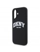 DKNY iPhone 16 Case MagSafe Silicone Arch Logo Black