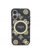 Guess iPhone 16 Case IML 4G Peony MagSafe Black